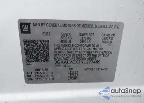 2019 GMC Terrain Slt from USA, damaged, VIN 3GKALVEX3KL277489